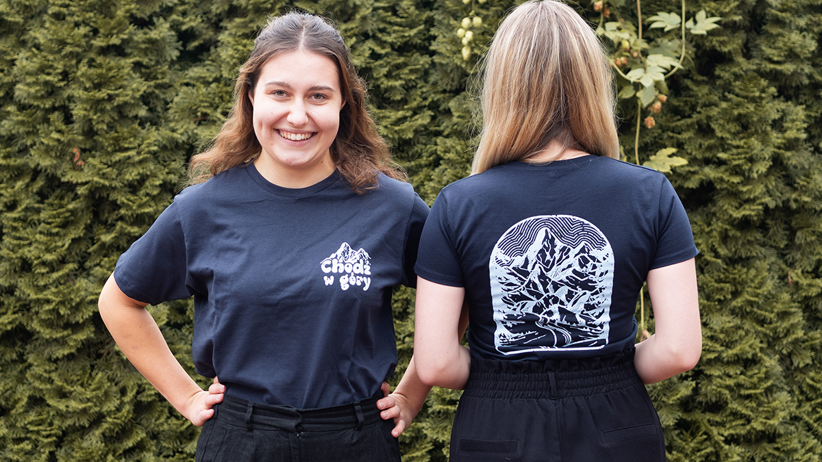 Damska koszulka Chodź w góry - t-shirt dla harcerek i turystek